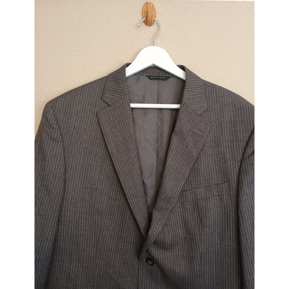 Banana Republic Blazer Men 42s Gray Striped Modern Fit Corpcore Career Jacket - Picture 6 of 11